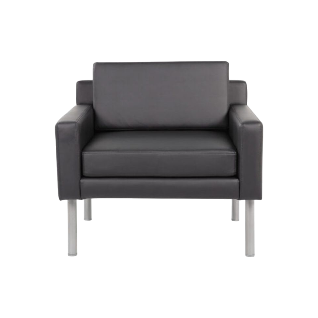 Boss Black Antimicrobial Vinyl Lounge Chair - Image 5