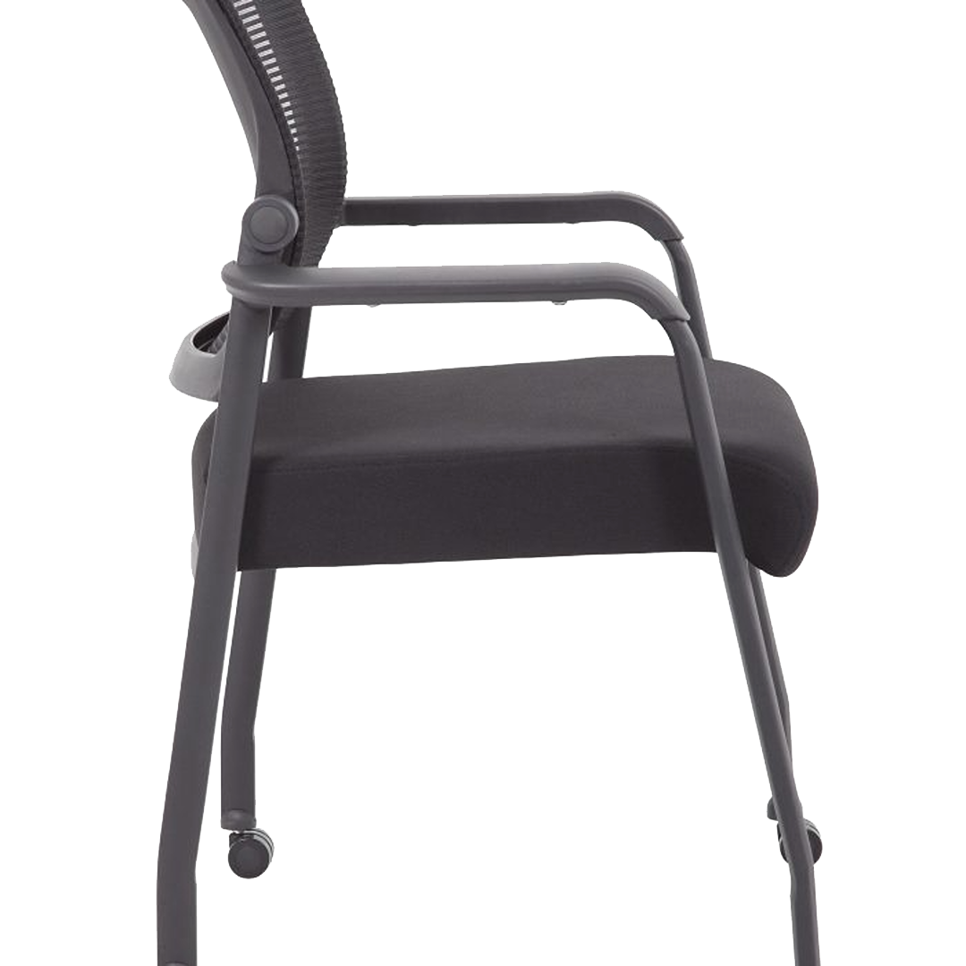 Boss Linear Mesh 4-Legged Guest Chair w/ Casters - Image 5