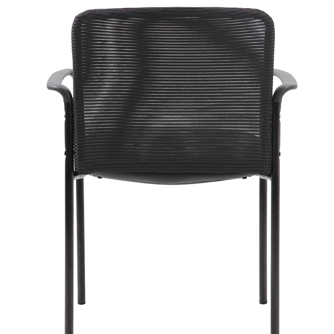 Boss Stackable Mesh Back/Caressoft Vinyl Seat Guest Chair, Black - Image 5
