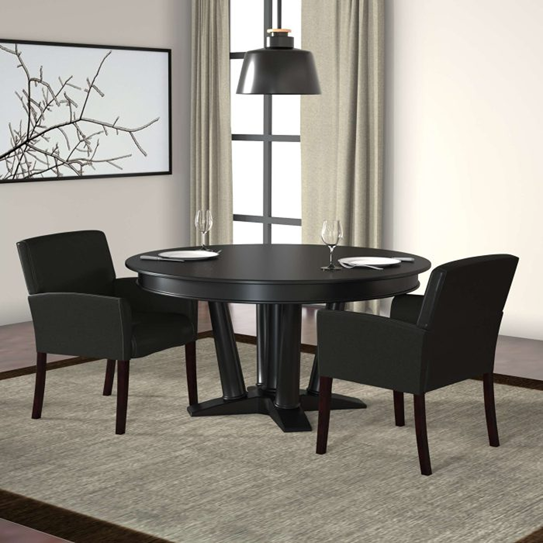 Boss Box Arm guest, accent or dining chair W/Mahogany Finish - Image 2