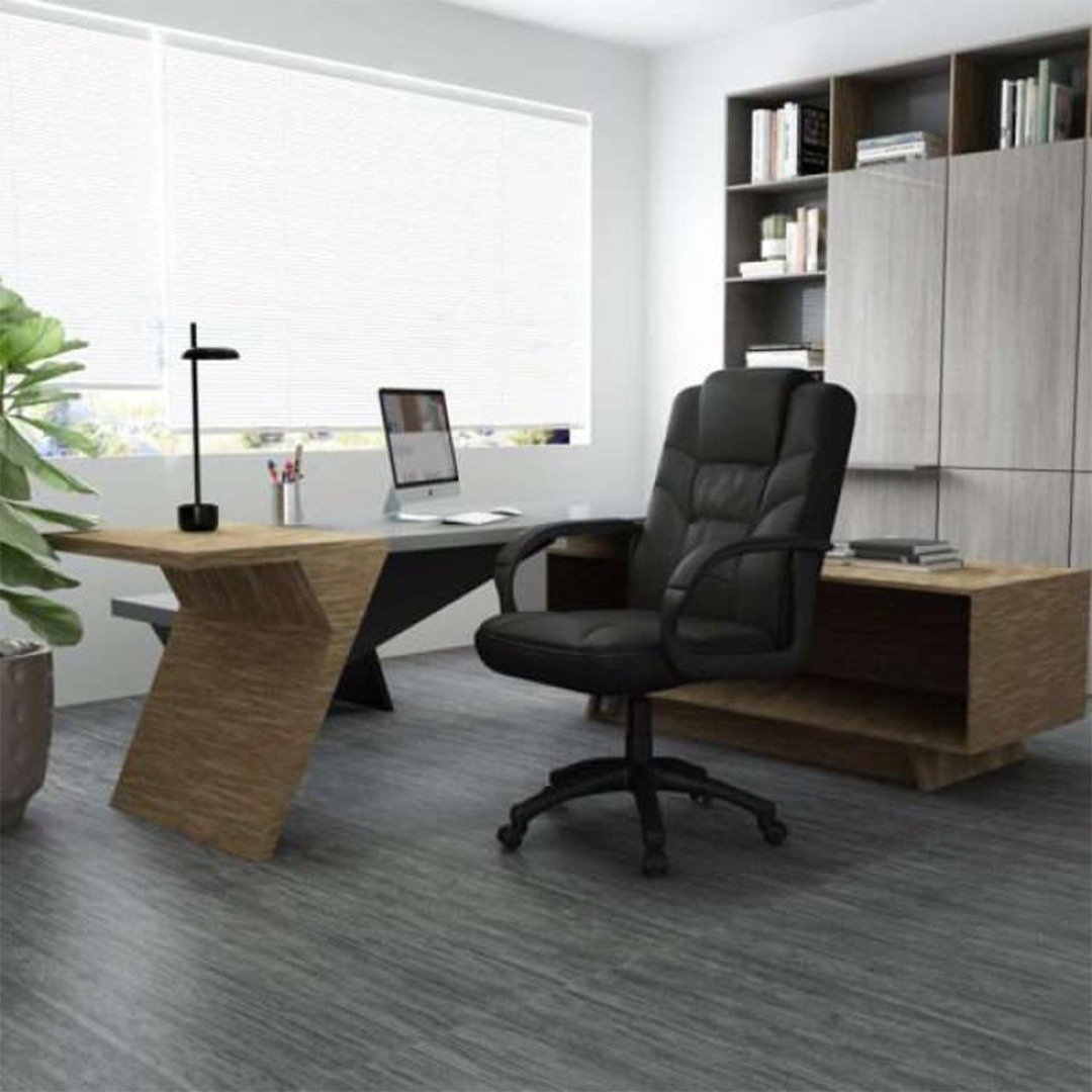 Boss Executive Hinged Arm Chair - Black/Grey - Image 5