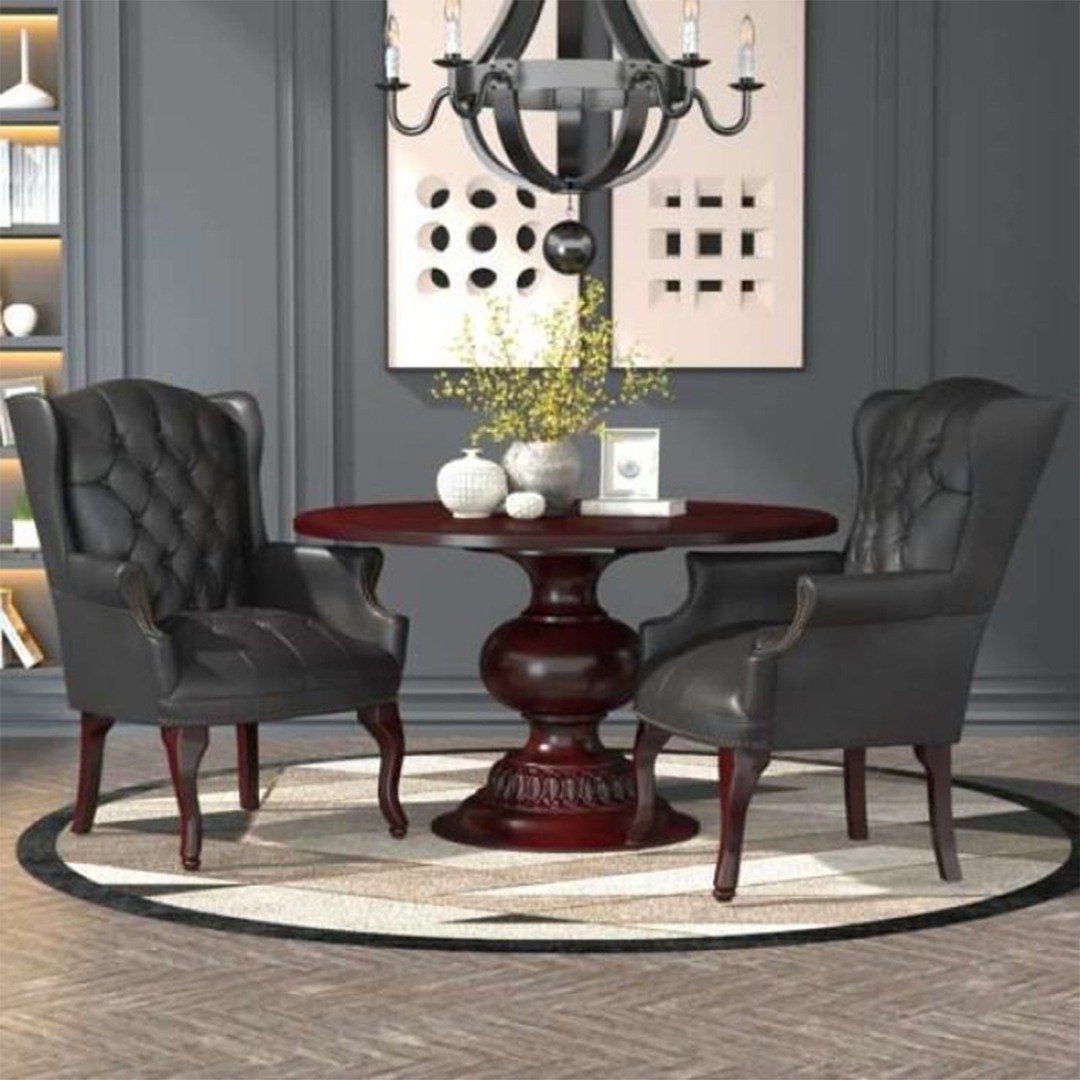 Boss Wingback Traditional Guest Chair In Black - Image 6