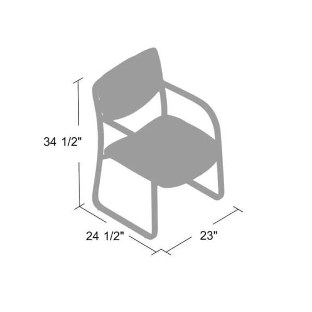 Boss Leather Sled Base Side Chair W/ Arms - Image 6