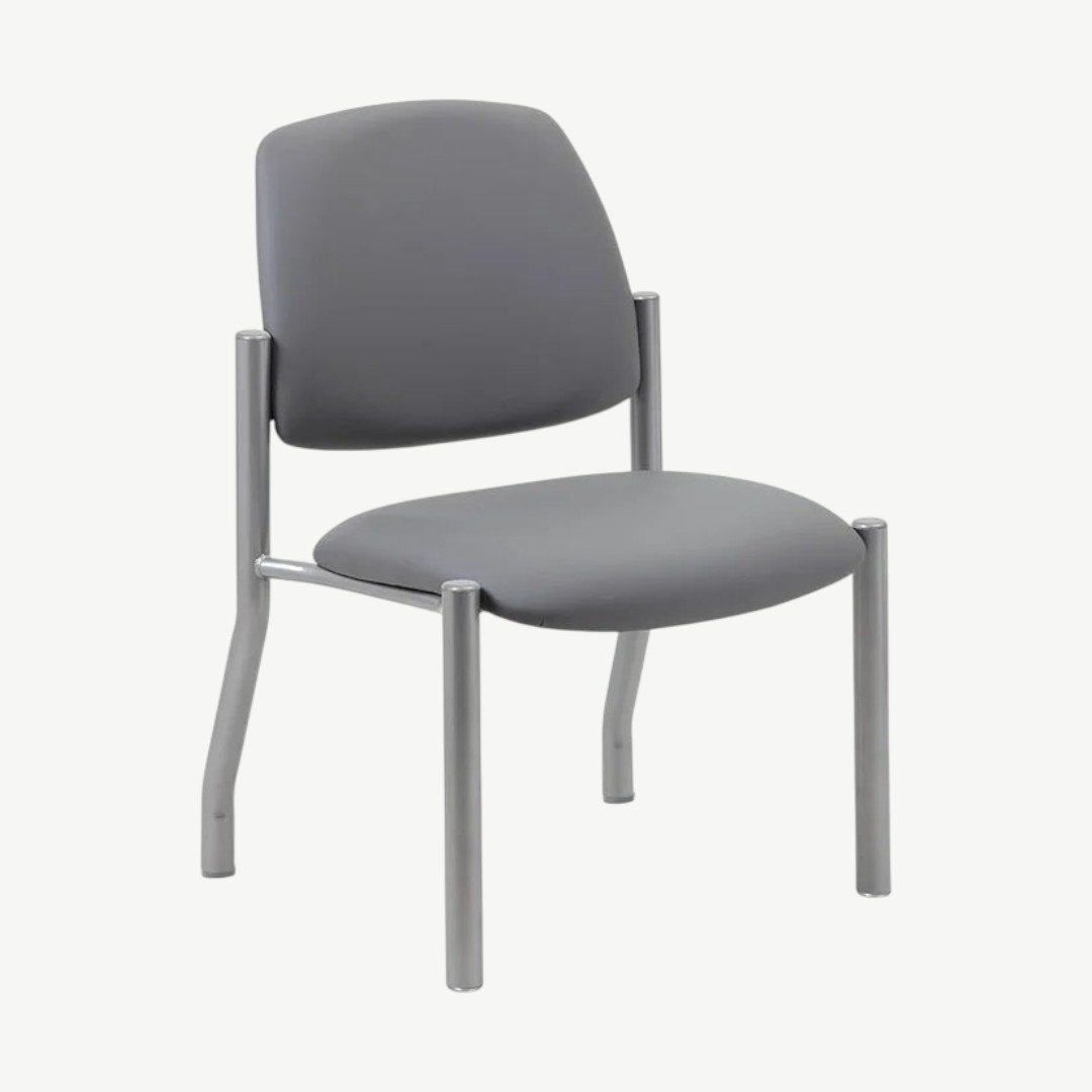 Boss Mid Back Armless Guest Chair, 300 lb capacity, Antimicrobial Vinyl - Image 2